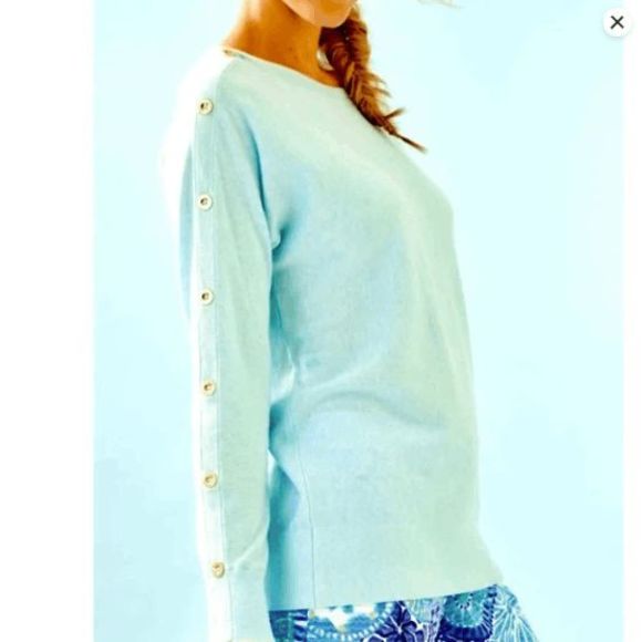Lilly Pulitzer Milton Boatneck Sweater Whispered Heather Blue, Size XS, MP $148 - Picture 1 of 12